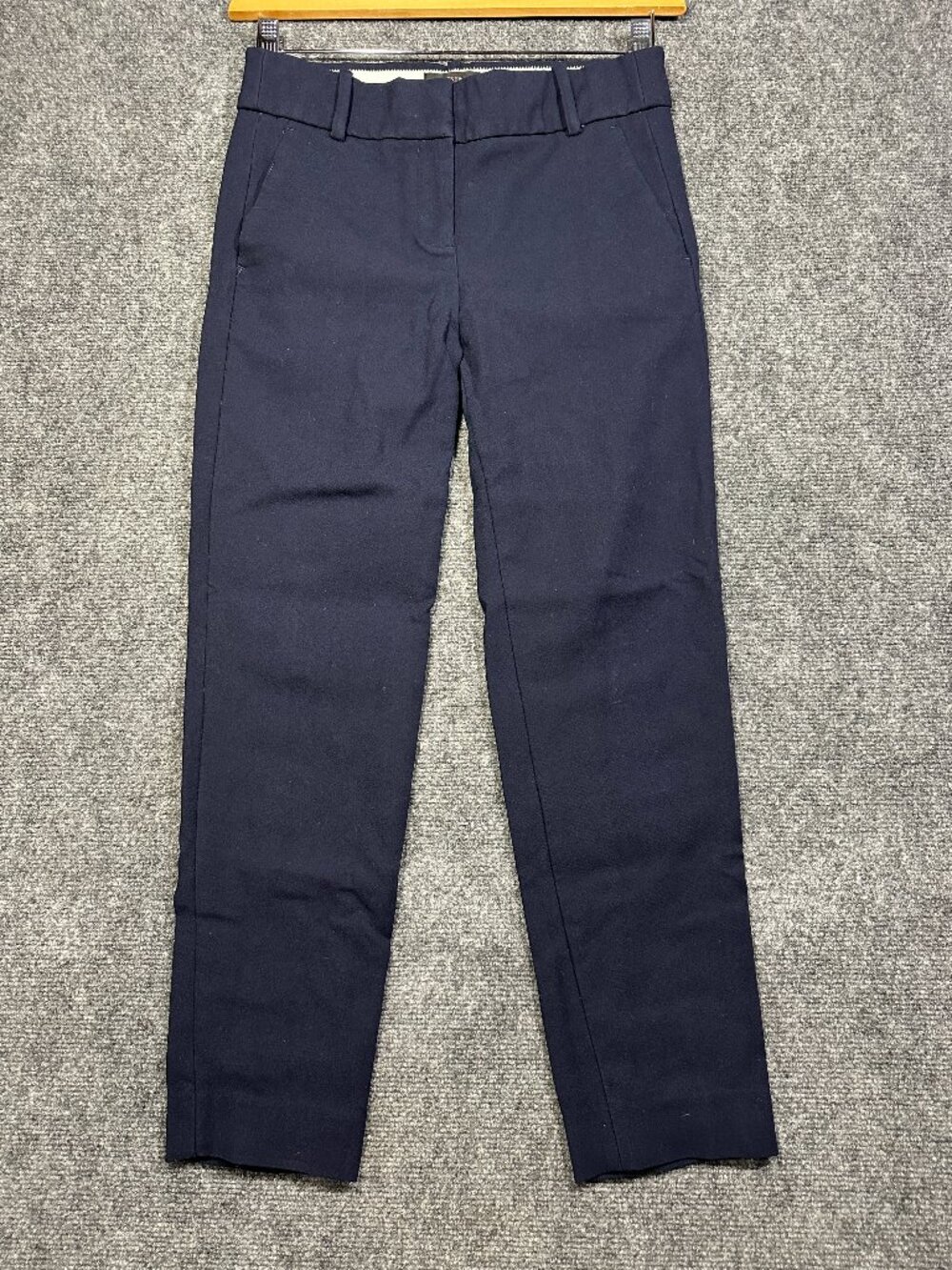 J Crew Pants Womens 2 Cameron Blue Stretch Flat Front Zip Fly Pockets Cropped